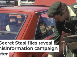 A German security guard checks for radiation after the Chernobyl accident in April 1986. Patrick Piel/Gamma-Rapho via Getty Images